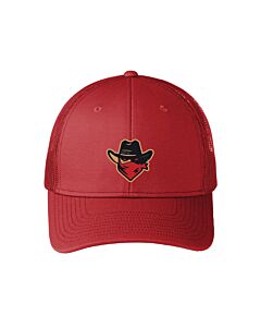 Port Authority® Snapback Trucker Cap - Embroidery - Bandits Head -Flame Red