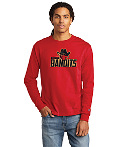 Champion ® Heritage 5.2-Oz. Jersey Long Sleeve Tee - DTG - Logo 2-Red