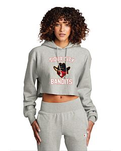 Champion ® Women’s Reverse Weave ® Cropped Cut-Off Hooded Sweatshirt - DTG - Logo 3