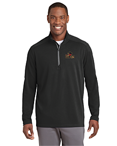 Sport-Tek® Sport-Wick® Textured 1/4-Zip Pullover - Embroidery - Bandits Full Logo-Black