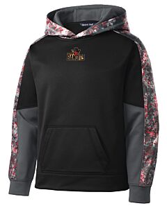 Sport-Tek® Youth Sport-Wick® Mineral Freeze Fleece Colorblock Hooded Pullover - Embroidery - Bandits Full Logo